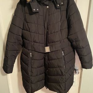 Tommy Hilfiger
Belted Faux-Fur-Trim Hooded
Puffer Coat
